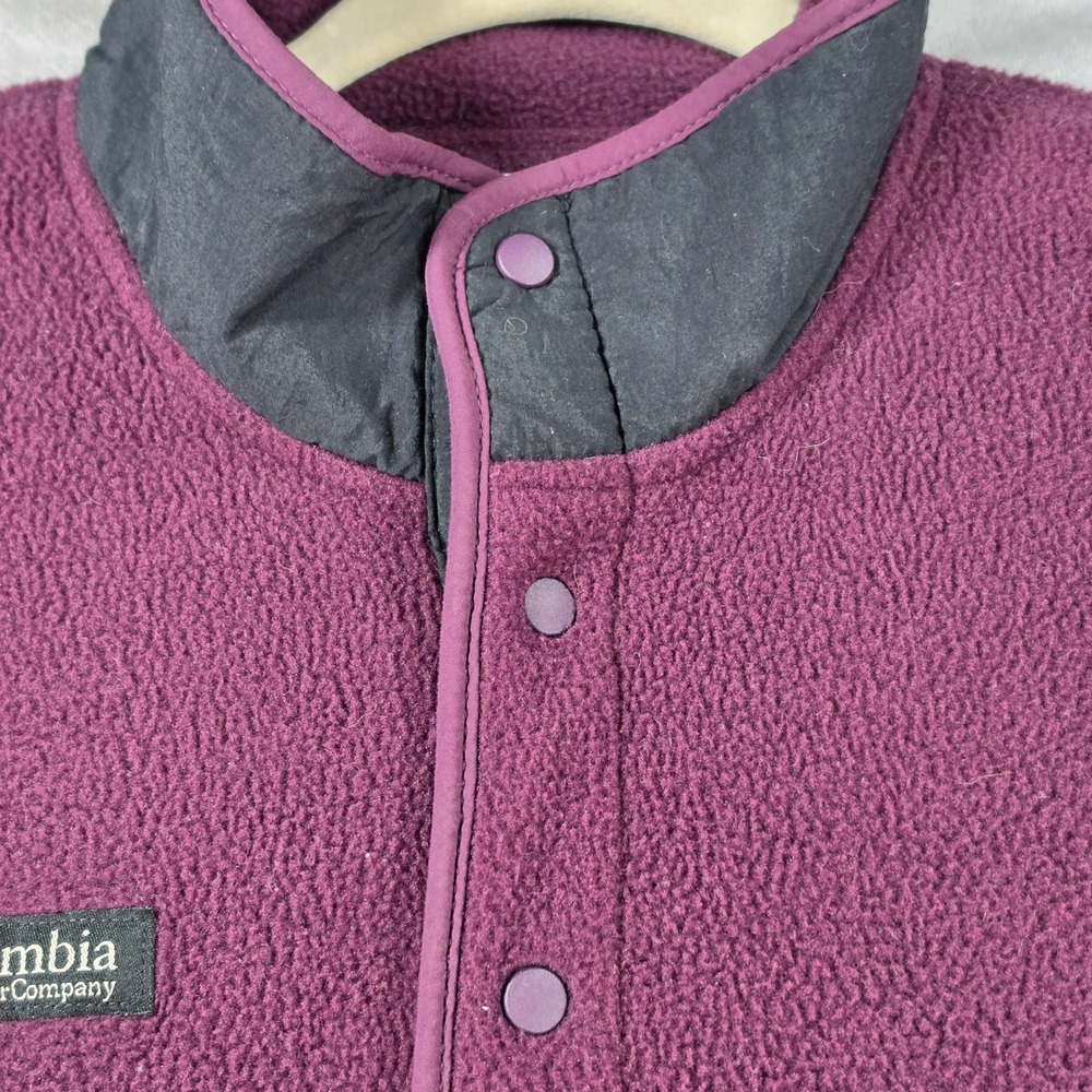 Columbia Fleece Pullover Mens M Maroon Excellent Vintage Made in USA WM 6210